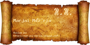 Marjai Mária névjegykártya